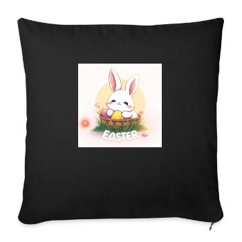 Osterglück - Sofakissenbezug 45 x 45 cm - Schwarz - Vorne