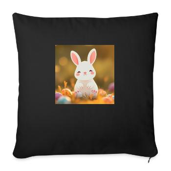 Hasenherz und Osterei - Sofakissenbezug 45 x 45 cm - Schwarz - Vorne