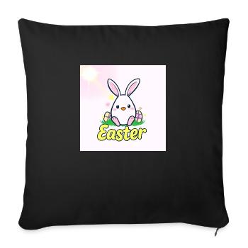Hasenglück & Ostertraum - Sofakissenbezug 45 x 45 cm - Schwarz - Vorne