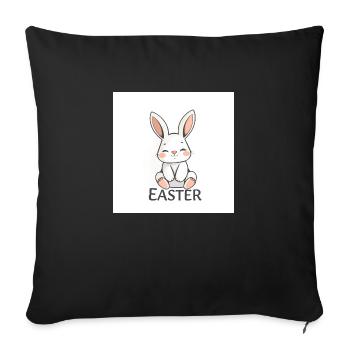 Der Osterzauber des Hasen - Sofakissenbezug 45 x 45 cm - Schwarz - Vorne
