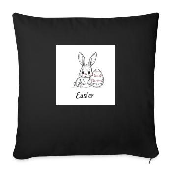 Osterhase - Sofakissenbezug 45 x 45 cm - Schwarz - Vorne