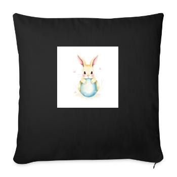 Ei-Liebe & Hasenzauber - Sofakissenbezug 45 x 45 cm - Schwarz - Vorne