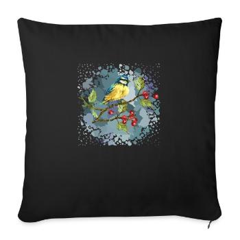 Colorful bird - Sofa pillowcase 17,3'' x 17,3'' (45 x 45 cm) - black - Front