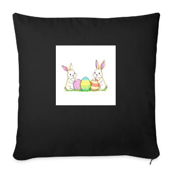 Kunterbunte Osterfreude - Sofakissenbezug 45 x 45 cm - Schwarz - Vorne