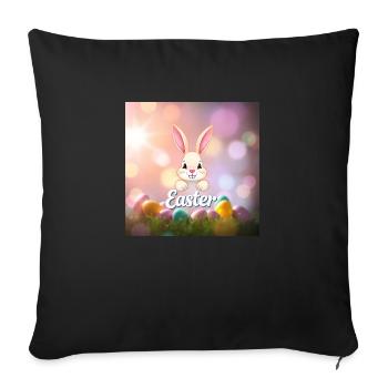 Hasi’s bunte Osterwelt - Sofakissenbezug 45 x 45 cm - Schwarz - Vorne