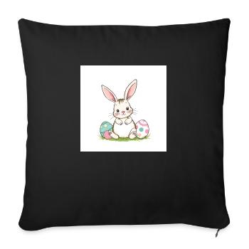 Süßer Osterhase - Sofakissenbezug 45 x 45 cm - Schwarz - Vorne