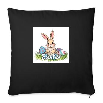 Der Osterhase ist da! - Sofakissenbezug 45 x 45 cm - Schwarz - Vorne