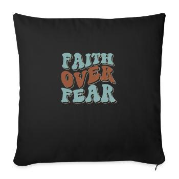 La foi plutôt que la peur - Housse de coussin décorative 45 x 45 cm - noir - Devant