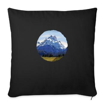Die Berge Neuseelands - Sofakissenbezug 45 x 45 cm - Schwarz - Vorne