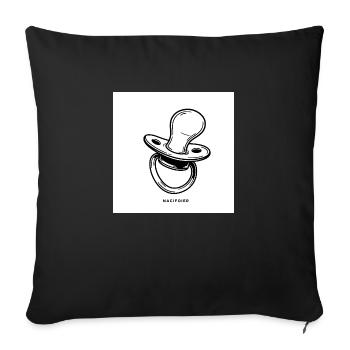Baby in anmarsch - süßer Schnuller - Sofakissenbezug 45 x 45 cm - Schwarz - Vorne