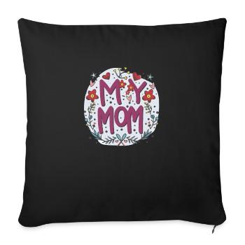 Ma Maman - Amour de l’Art Floral - Housse de coussin décorative 45 x 45 cm - noir - Devant