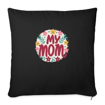 Ma Maman - Amour de l’Art Floral - Housse de coussin décorative 45 x 45 cm - noir - Devant