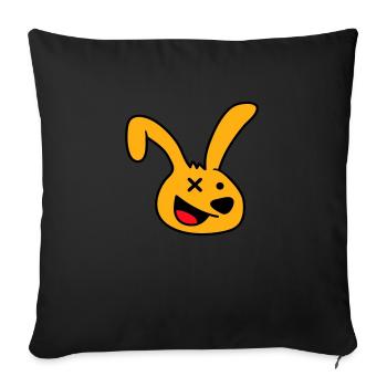 Bunny crazy crazy laughing funny confused - Sofa pillowcase 17,3'' x 17,3'' (45 x 45 cm) - black - Front