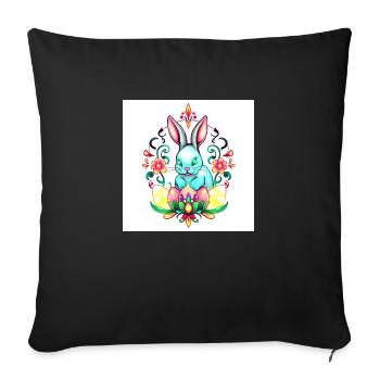 Ei-Catcher: Hase Edition - Sofakissenbezug 45 x 45 cm - Schwarz - Vorne