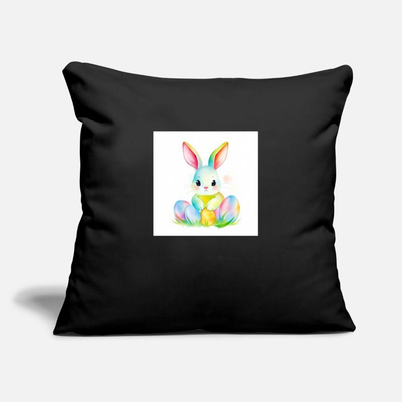 Bunte Eier & flauschiger Hase Sofakissenbezug 45 x 45 cm