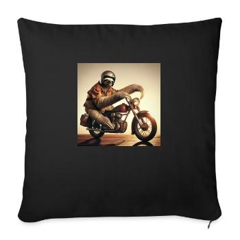 Sloth Biker Wanderer - Sofa pillowcase 17,3'' x 17,3'' (45 x 45 cm) - black - Front