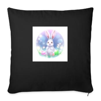 Osterhase auf Abenteuer - Sofakissenbezug 45 x 45 cm - Schwarz - Vorne