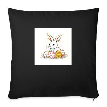 Kunterbuntes Osterfest - Sofakissenbezug 45 x 45 cm - Schwarz - Vorne