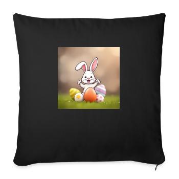 Lustiger Osterhase & Freunde - Sofakissenbezug 45 x 45 cm - Schwarz - Vorne