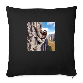 Sloth Wanderer FreeClimber - Sofa pillowcase 17,3'' x 17,3'' (45 x 45 cm) - black - Front