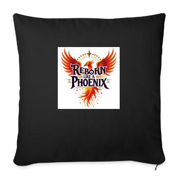 Reborn Like A Phoenix - Sofa pillowcase 17,3'' x 17,3'' (45 x 45 cm) - black - Front