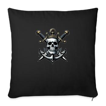 Roi des pirates - Housse de coussin décorative 45 x 45 cm - noir - Devant