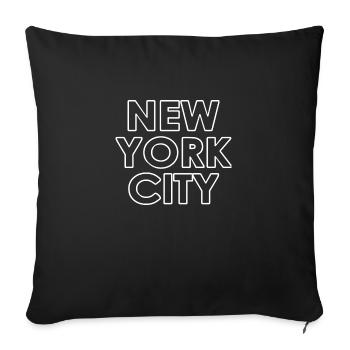 New York City - NYC - NY - Manhattan - Brooklyn - Sofa pillowcase 17,3'' x 17,3'' (45 x 45 cm) - black - Front