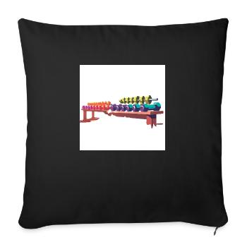 Dumb bells - Sofa pillowcase 17,3'' x 17,3'' (45 x 45 cm) - black - Front
