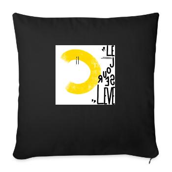 Le rayon du Soleil - Design Abstrait - Housse de coussin décorative 45 x 45 cm - noir - Devant