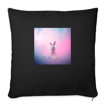 „Der fröhliche Eierhase“ - Sofakissenbezug 45 x 45 cm - Schwarz - Vorne