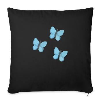 Papillons - Housse de coussin décorative 45 x 45 cm - noir - Devant