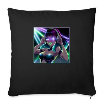 Party girl - Sofa pillowcase 17,3'' x 17,3'' (45 x 45 cm) - black - Front