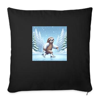 Sloth Wanderer skating - Sofa pillowcase 17,3'' x 17,3'' (45 x 45 cm) - black - Front