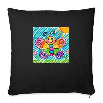 Butterfly - Sofa pillowcase 17,3'' x 17,3'' (45 x 45 cm) - black - Front