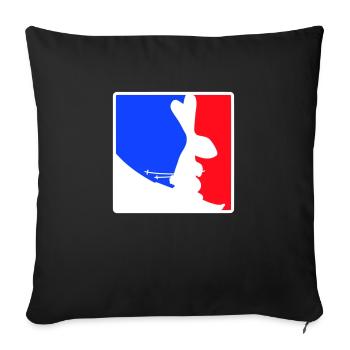 Bunny Ski Bunny Skiing Red Blue Skiing Snow - Sofa pillowcase 17,3'' x 17,3'' (45 x 45 cm) - black - Front
