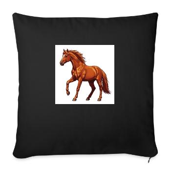 The horse: A noble animal - Sofa pillowcase 17,3'' x 17,3'' (45 x 45 cm) - black - Front