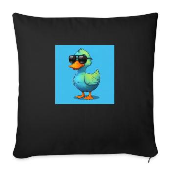 Coole Ente – Sonnenschein und Style! - Sofakissenbezug 45 x 45 cm - Schwarz - Vorne