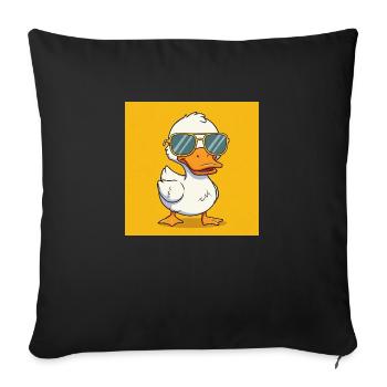 Trendsetter on the pond – duck with sunglasses - Sofa pillowcase 17,3'' x 17,3'' (45 x 45 cm) - black - Front