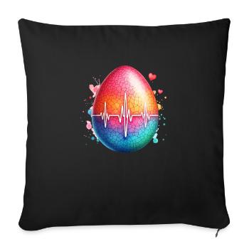 Easter Egg Heart - Sofa pillowcase 17,3'' x 17,3'' (45 x 45 cm) - black - Front