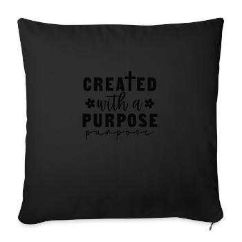 Created with a purpose - Sofakissenbezug 45 x 45 cm - Schwarz - Vorne