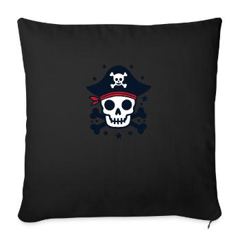 Pirate Skull and Crossbones - Sofa pillowcase 17,3'' x 17,3'' (45 x 45 cm) - black - Front
