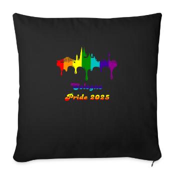Pride 2025 Cologne - Sofakissenbezug 45 x 45 cm - Schwarz - Vorne