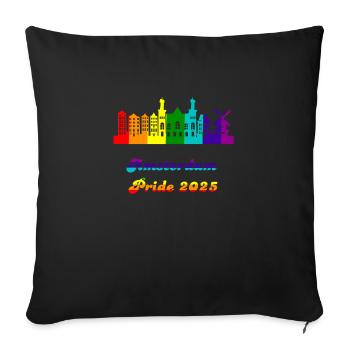 Pride 2025 Amsterdam - Housse de coussin décorative 45 x 45 cm - noir - Devant