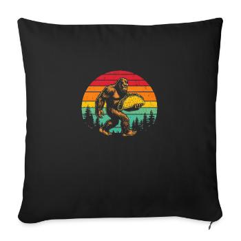 Bigfoot Sasquatch Taco Mexican Food - Sofa pillowcase 17,3'' x 17,3'' (45 x 45 cm) - black - Front