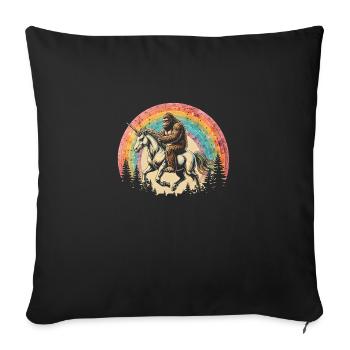 Bigfoot Rainbow Unicorn - Sofa pillowcase 17,3'' x 17,3'' (45 x 45 cm) - black - Front
