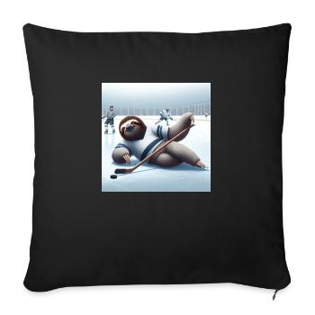 Sloth Wanderer Hockey - Sofa pillowcase 17,3'' x 17,3'' (45 x 45 cm) - black - Front
