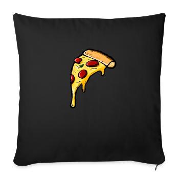 pizza - Sofa pillowcase 17,3'' x 17,3'' (45 x 45 cm) - black - Front