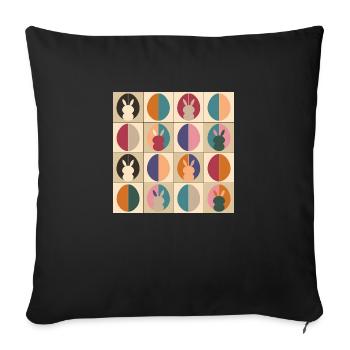 Easter Eggs Design No.03 - Sofa pillowcase 17,3'' x 17,3'' (45 x 45 cm) - black - Front