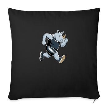 Energetic Rhino Athlete - Sofa pillowcase 17,3'' x 17,3'' (45 x 45 cm) - black - Front