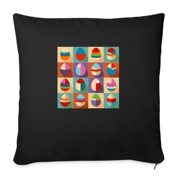 Easter Eggs Design No.09 - Sofa pillowcase 17,3'' x 17,3'' (45 x 45 cm) - black - Front